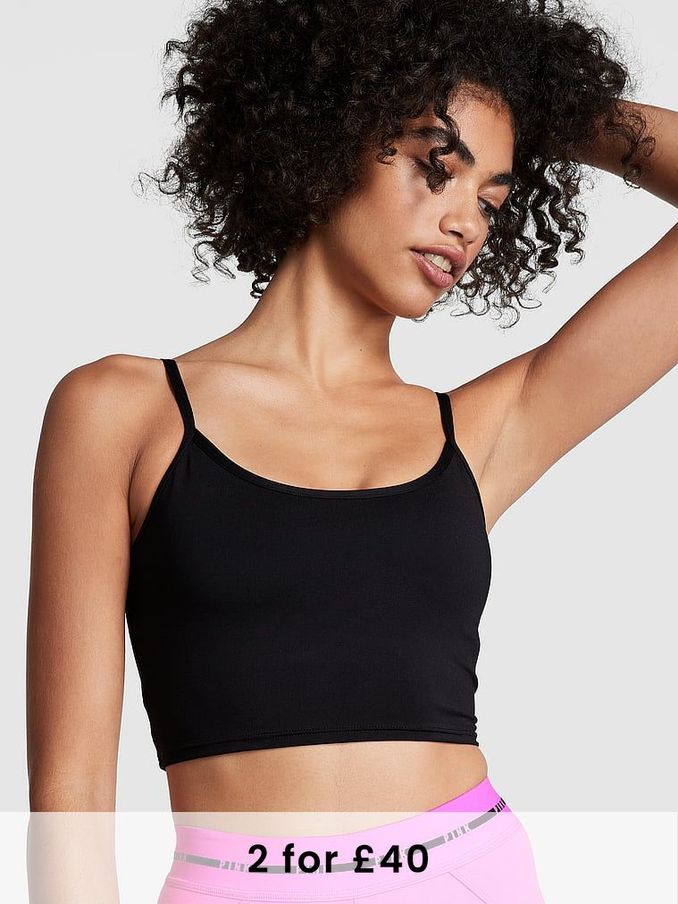 Pure Black Lightly Lined Sports Bra (K53019) | £10