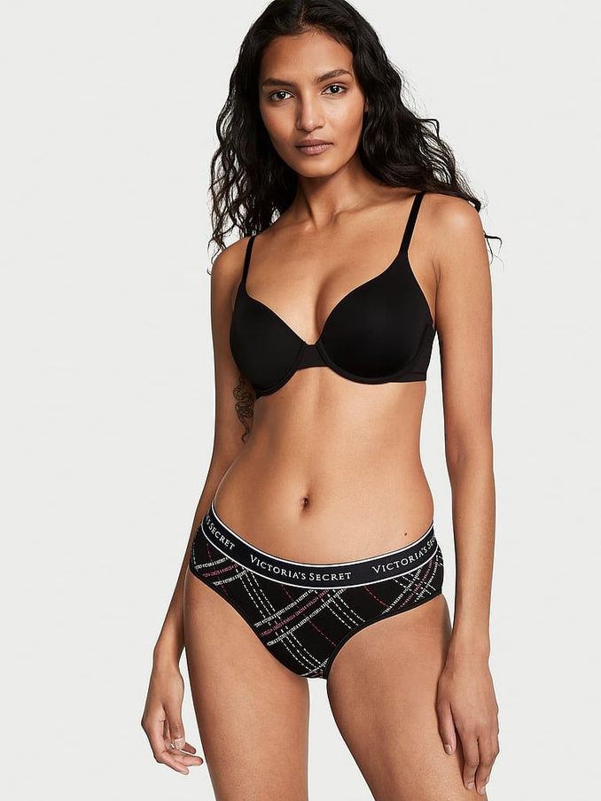 Black Logo Plaid Logo Hipster Knickers (K55081) | £4