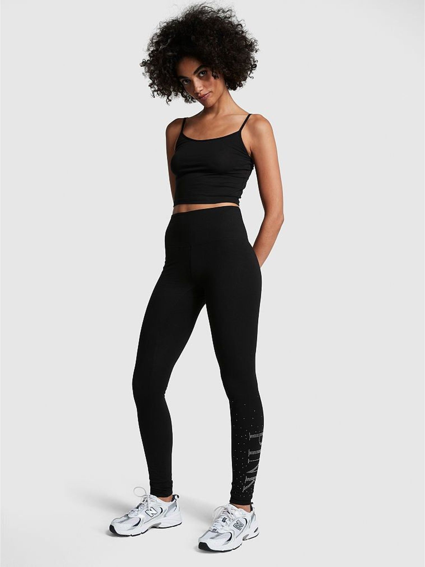 Pure Black Shine Cotton Legging (K56631) | £20