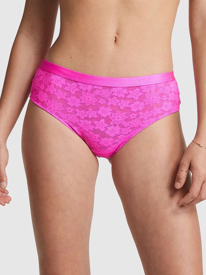 Pink Berry Tossed Floral Lace Cheekster Knickers (K59440) | £4