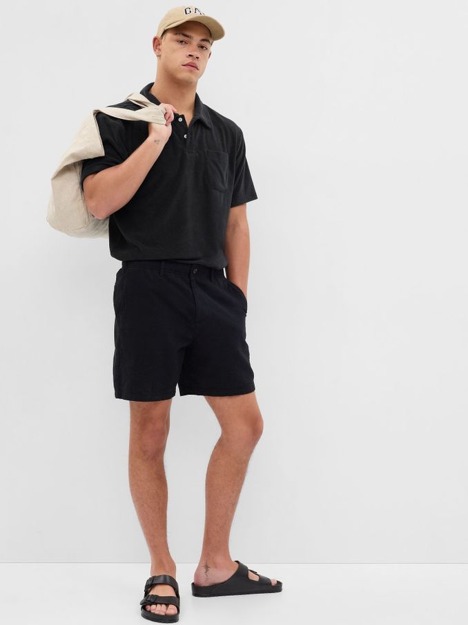 Black Towel Terry Regualr Fit Polo Shirt (K60925) | £16