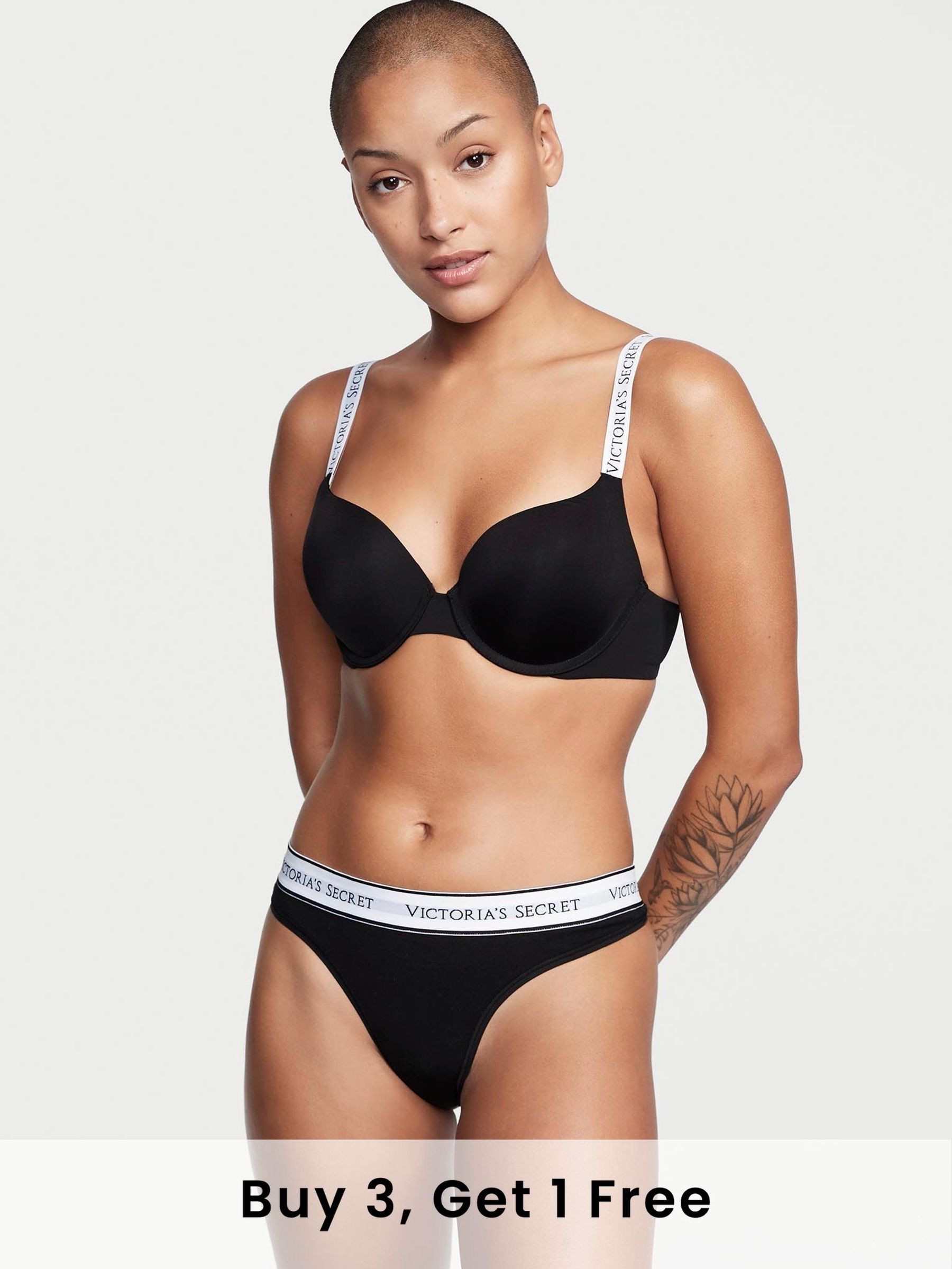 Black Thong Logo Knickers (K63333) | £9