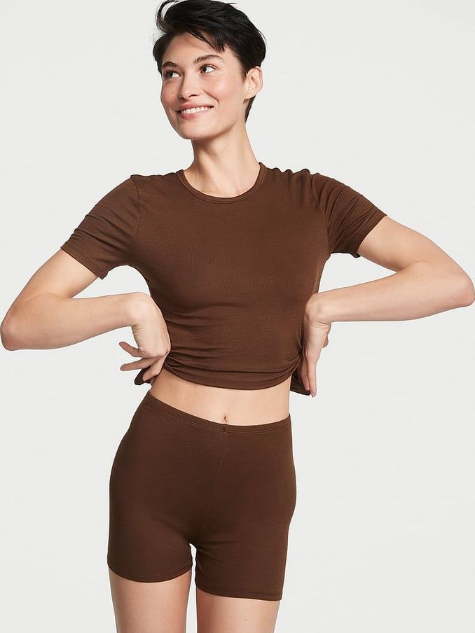 Dark Brown Modal Short Pyjamas (K64173) | £19