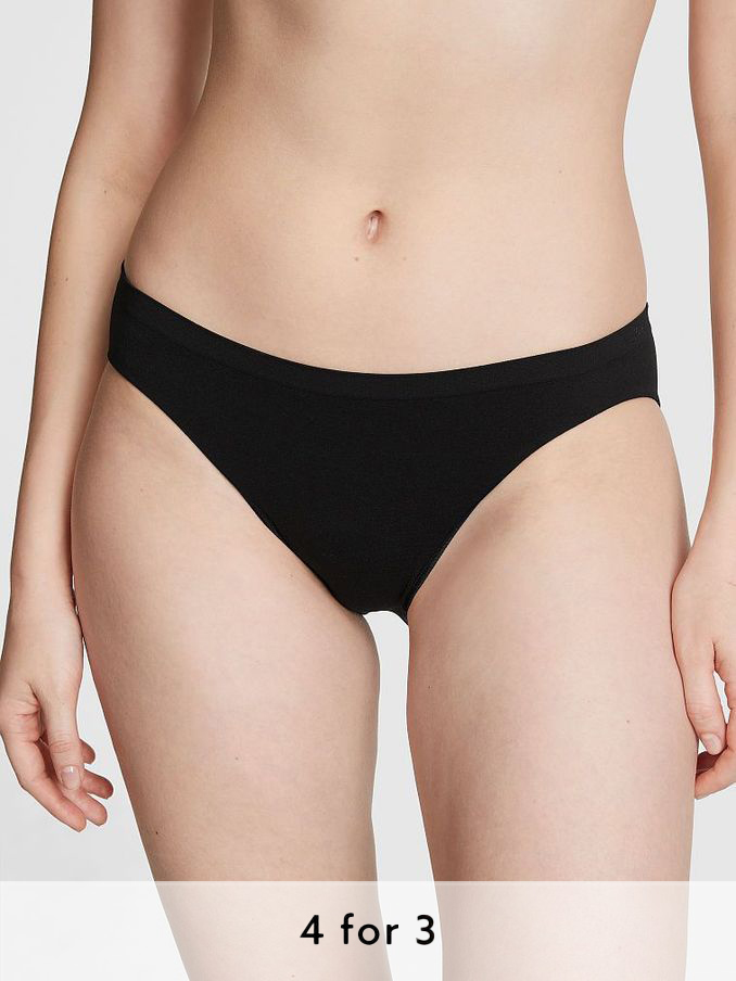 Pure Black Seamless Bikini Knickers (K66169) | £9