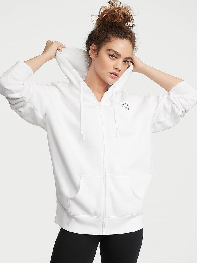 White Fleece Dahlia Zip Up Hoodie (K66170) | £18