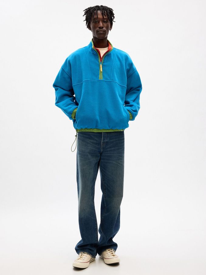 Blue & Orange Unisex Sean Wotherspoon Reversible Half-Zip Fleece Pullover (K66231) | £40