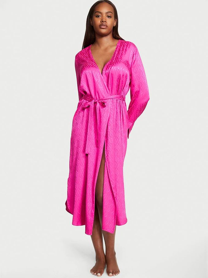 Fuchsia Frenzy Pink Logo Icon Maxi Robe (K66934) | £42