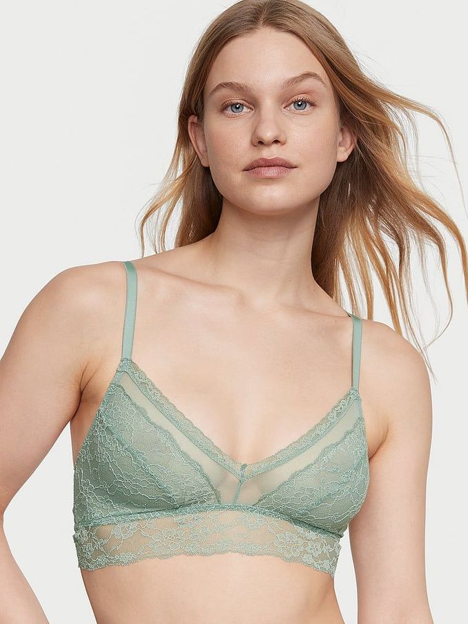 Seasalt Green Posey Lace Bralette Bra (K67284) | £11