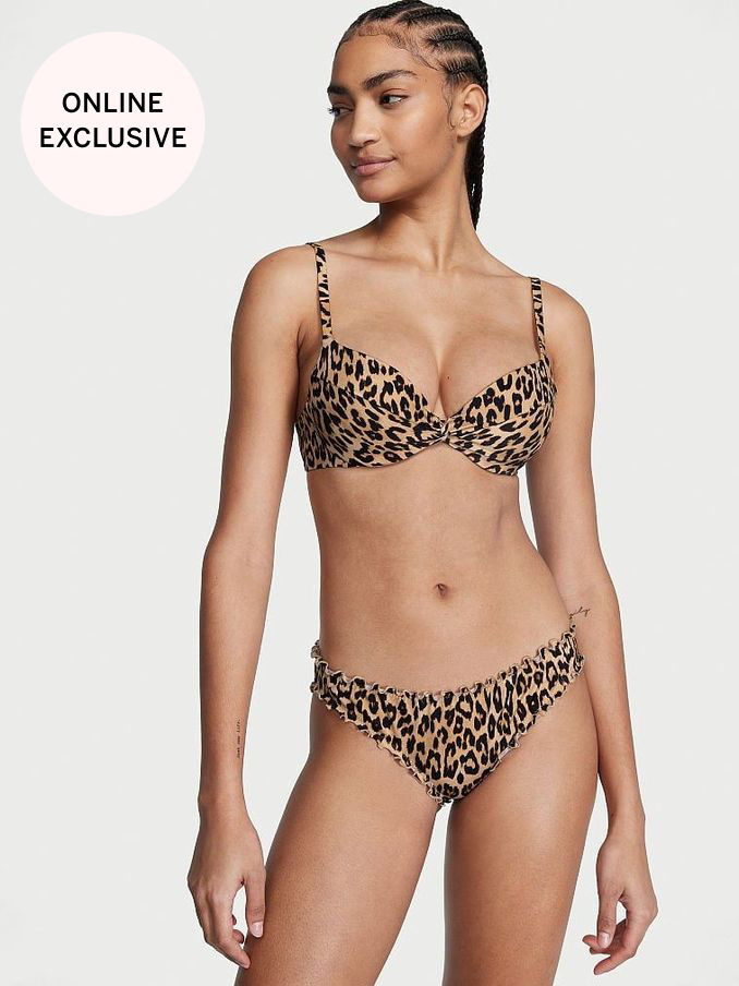 Leopard Padded Swim Bikini Top (K67293) | £19