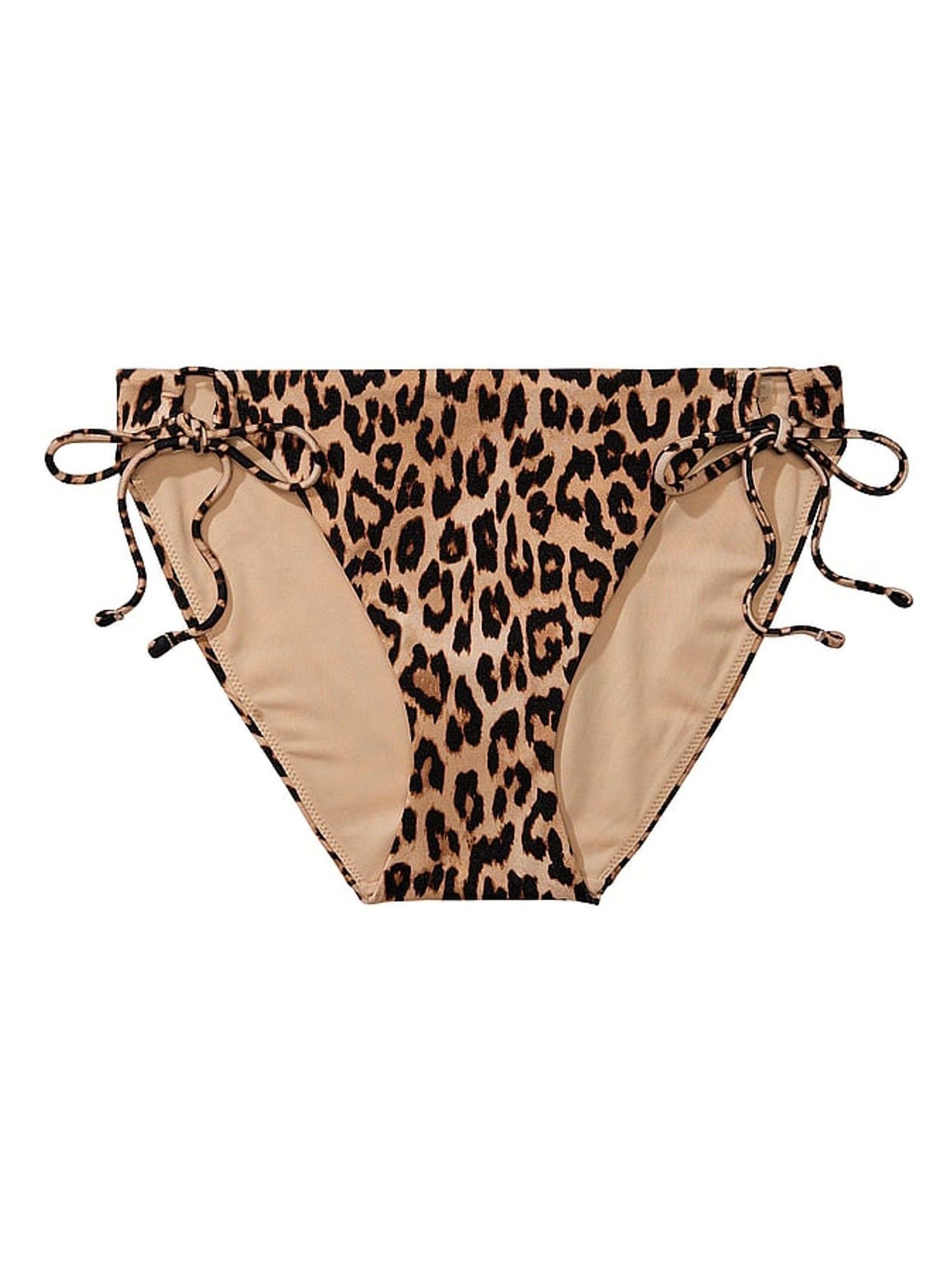 Brown Leopard Tie Side Swim Bikini Bottom (K67294) | £12