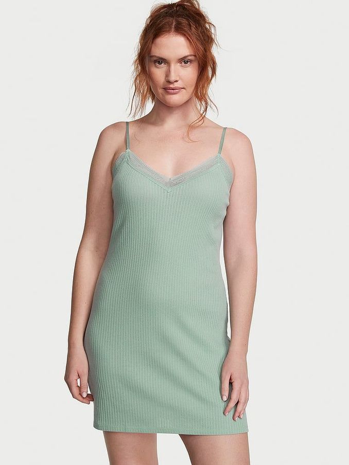 Seasalt Green Lace Slip Dress (K67311) | £17