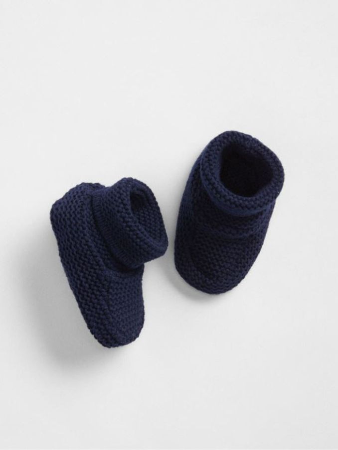 Navy Blue Baby Brannan Booties (K68454) | £16