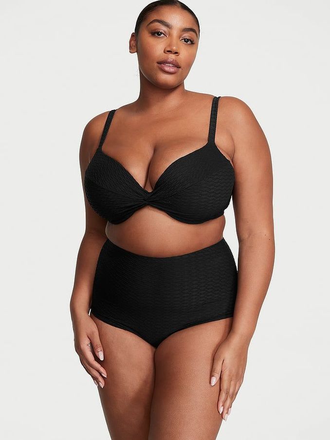 Black Fishnet Push Up Swim Bikini Top (K68506) | £19