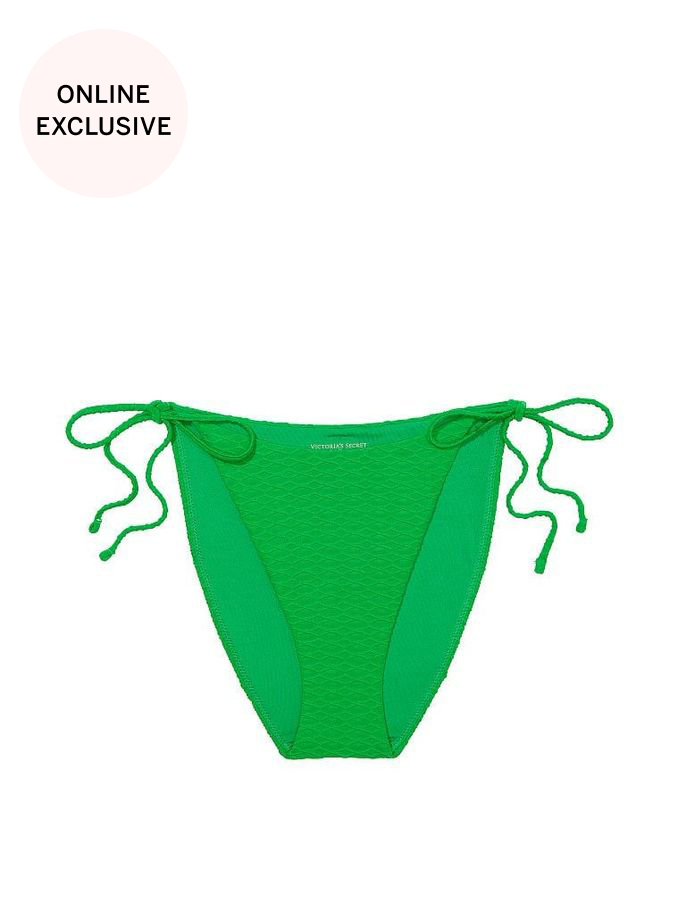 Green Fishnet Tie Side High Leg Swim Bikini Bottom (K68533) | £12