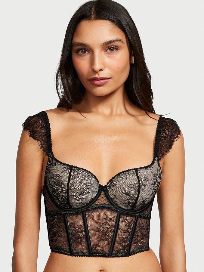 Black Lace Corset Bra Top (K68714) | £27