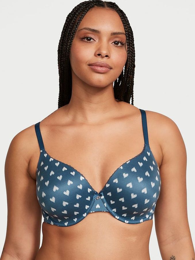 Midnight Sea Navy Blue Heart Lightly Lined Full Cup Bra (K68720) | £15