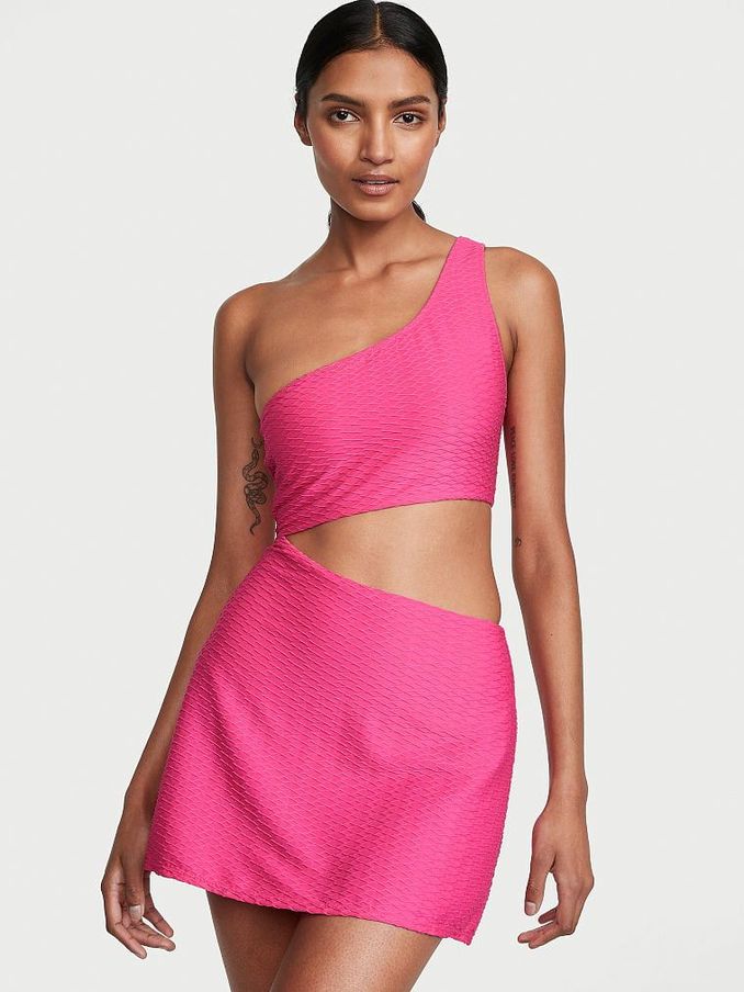 Forever Pink Fishnet Swim Dress (K68728) | £34