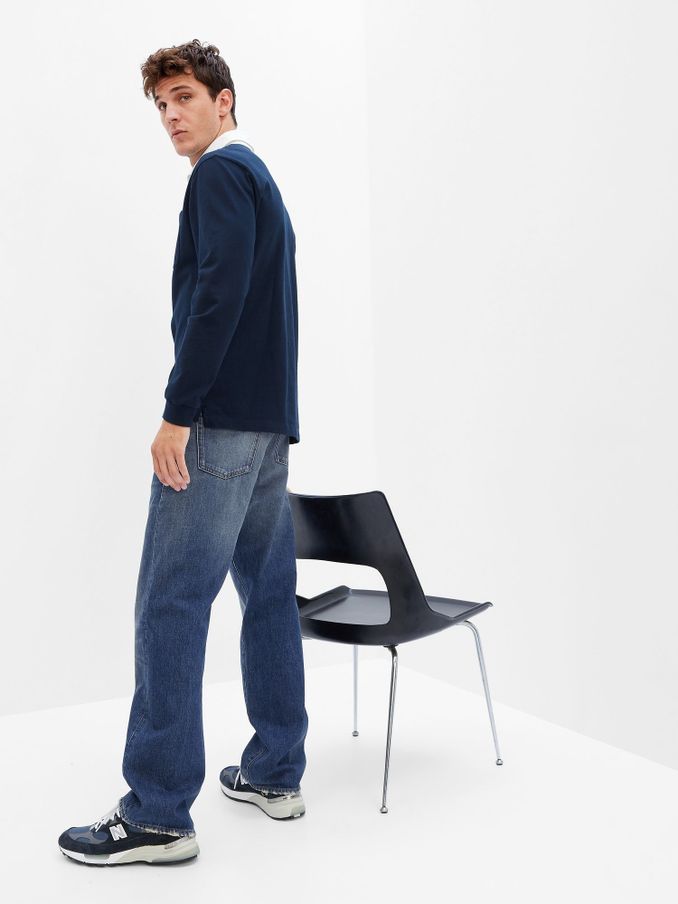 Mid Blue 90s Loose Jeans (K70007) | £50