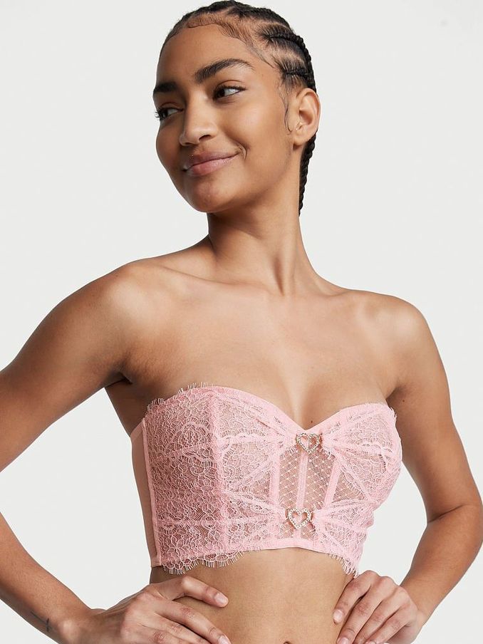 Pretty Blossom Pink Heart Corset Bra Top (K70225) | £27