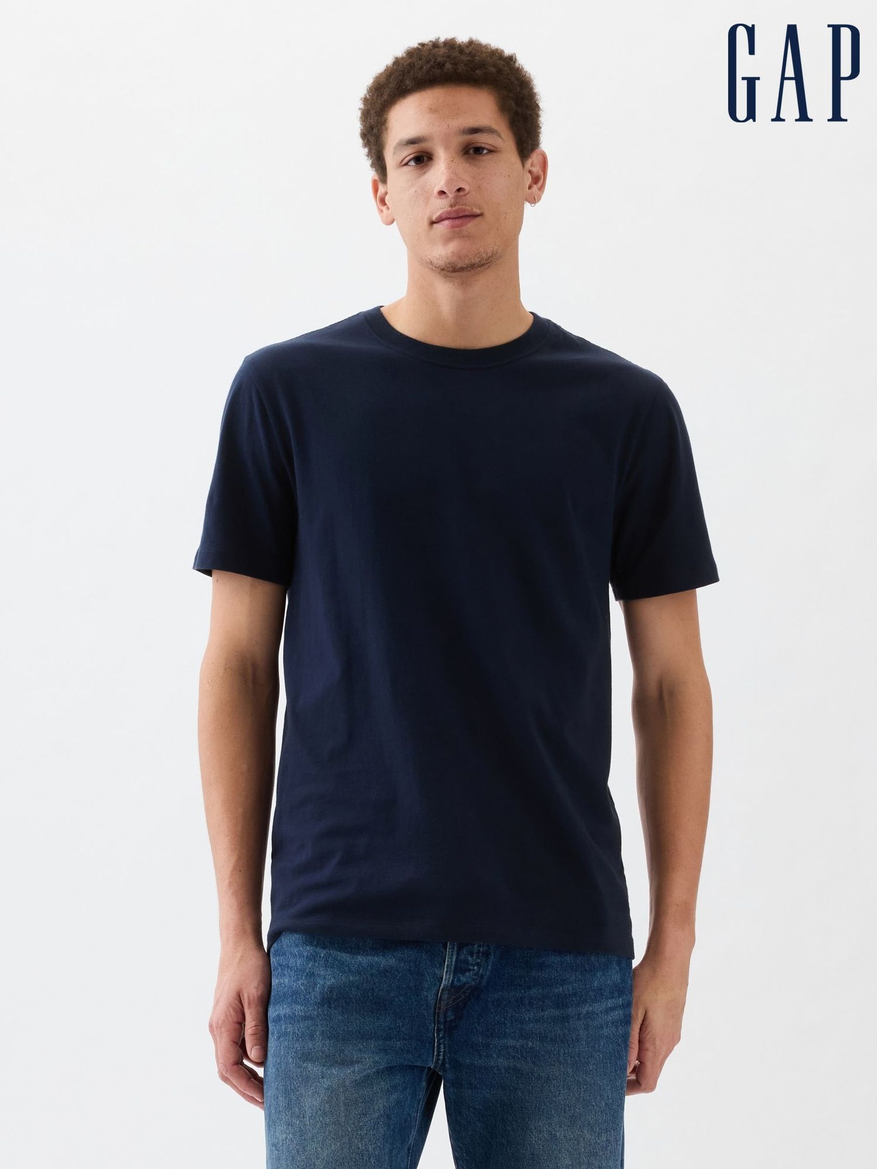 Navy Blue Short Sleeve Everyday 100% Cotton Crew Neck T-Shirt (K70722) | £12
