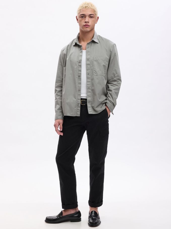Grey Poplin Long Sleeve Shirt (K70901) | £18