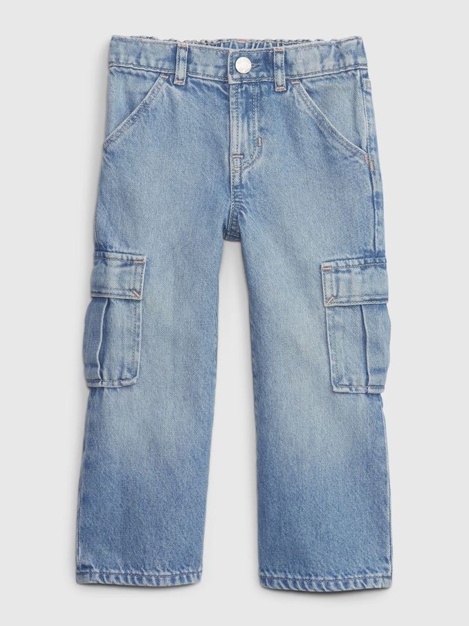 Light Wash Blue Stride Cargo Washwell Jeans (6mths-5yrs) (K71328) | £17