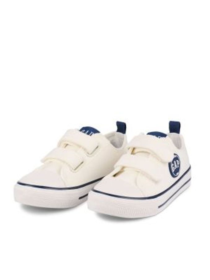 White/Navy Blue Houston Low Top Trainers - Kids (K72001) | £50