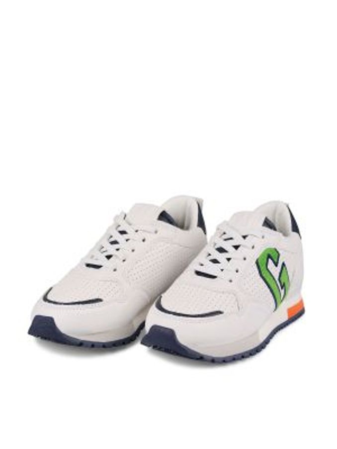 White/Green New York Low Top Colourblock Trainers - Kids (K72003) | £70