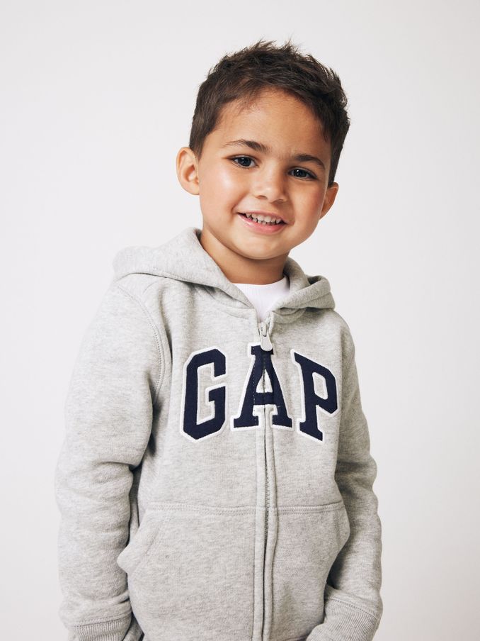 Grey Logo Zip Up Hoodie (Newborn-5yrs) (K72047) | £20