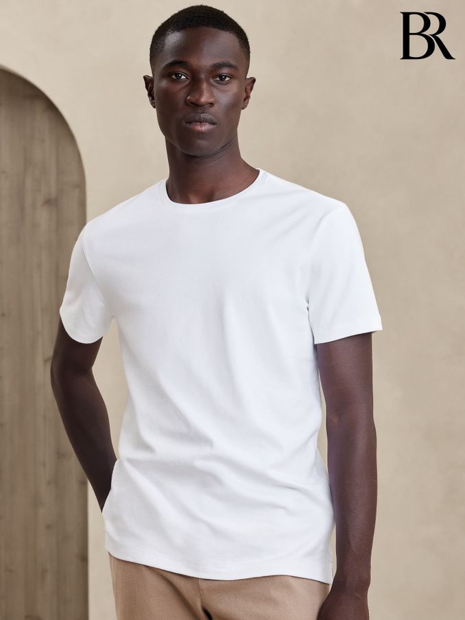 Banana Republic White Cotton Short Sleeve T-Shirt (K72257) | £40