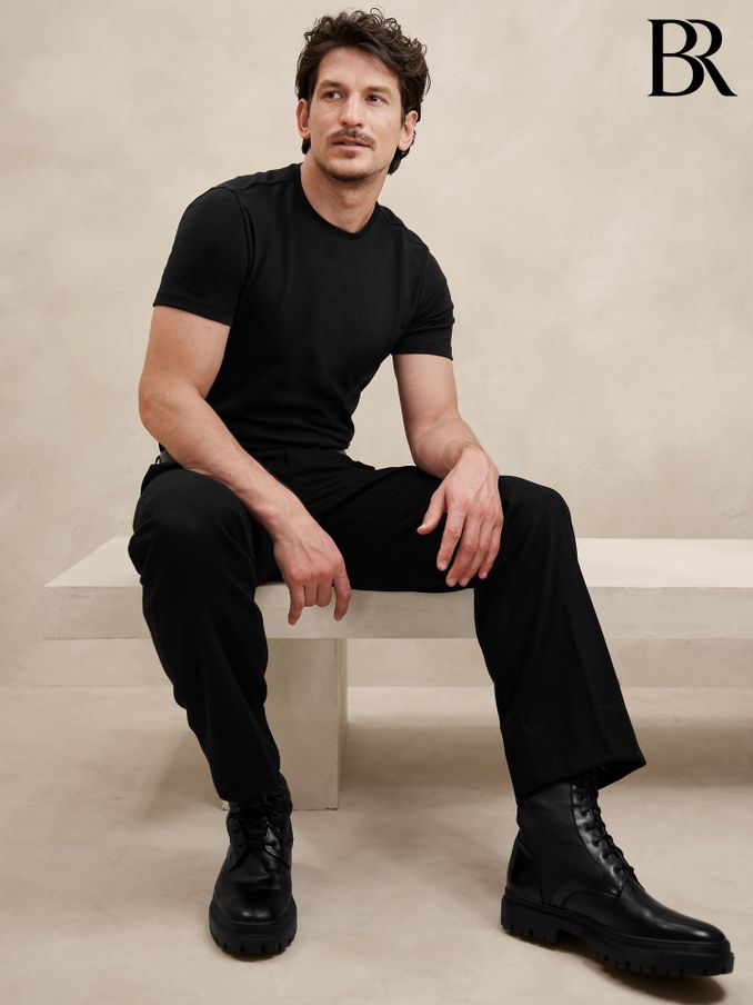 Banana Republic Black Cotton Short Sleeve T-Shirt (K72265) | £40