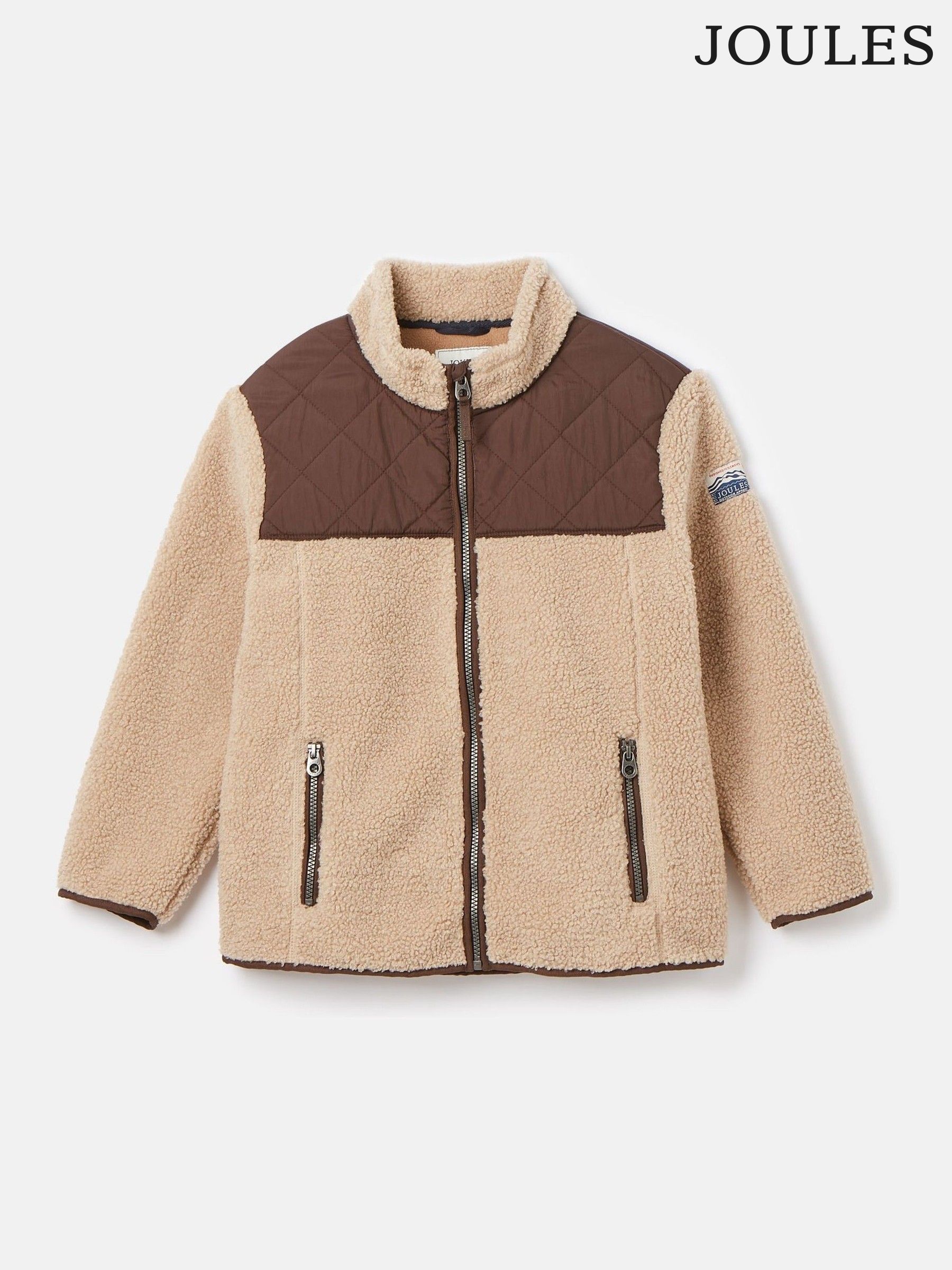 Kids' Eddington Brown & Natural Zip Through Fleece Jacket (K73225) | £34 - £37