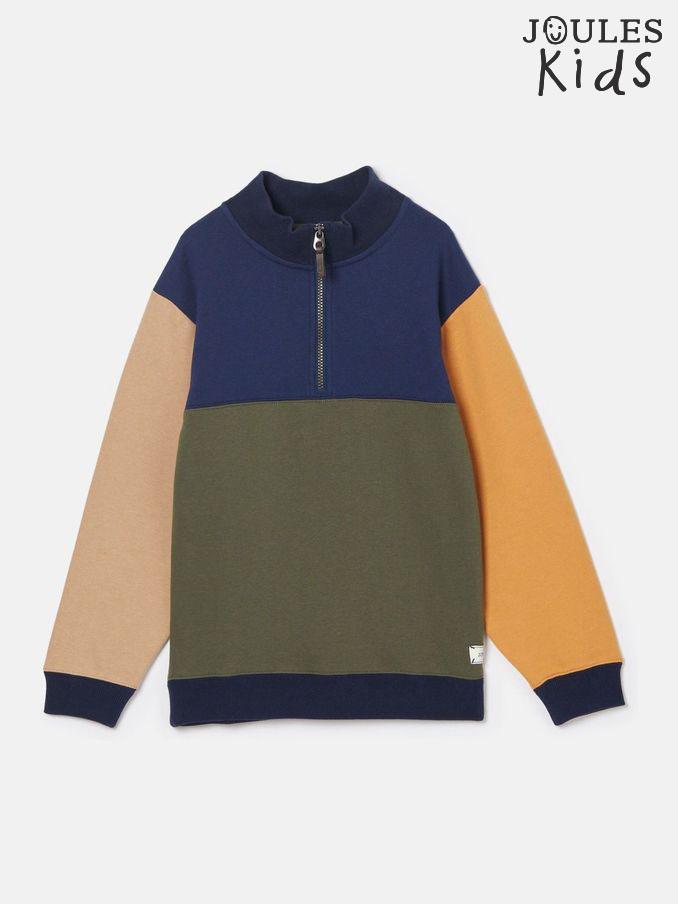 Boys' Elliot Multi Colourblock Quarter Zip Sweatshirt (K73354) | £26 - £29