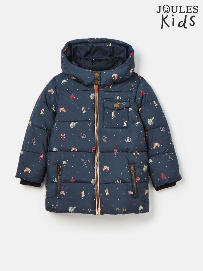 Girls' Emmeline Blue Print Showerproof Coat (K73441) | £29 - £31