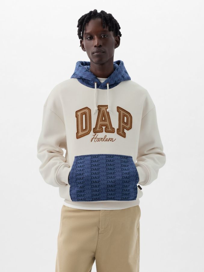 White Dapper Dan Colourblock Logo Hoodie (K73462) | £22