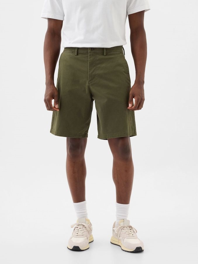 Khaki Green Long Length 9' Chino Shorts (K73464) | £21