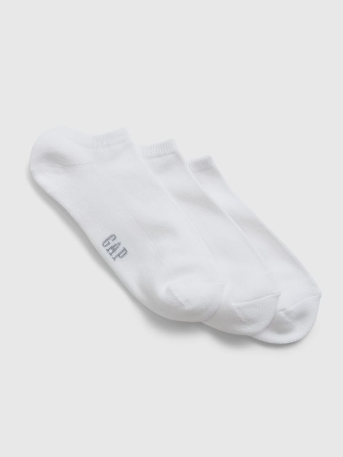 White Adults 3 Pack Basic Logo Ankle Socks (K73491) | £10