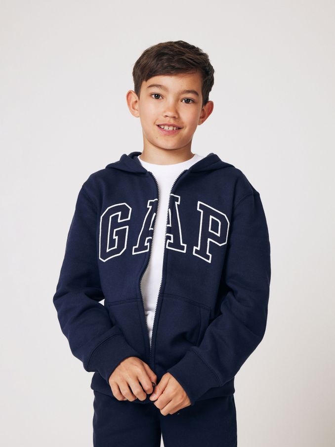 Blue Logo Zip Up Hoodie (4-13yrs) (K73642) | £25