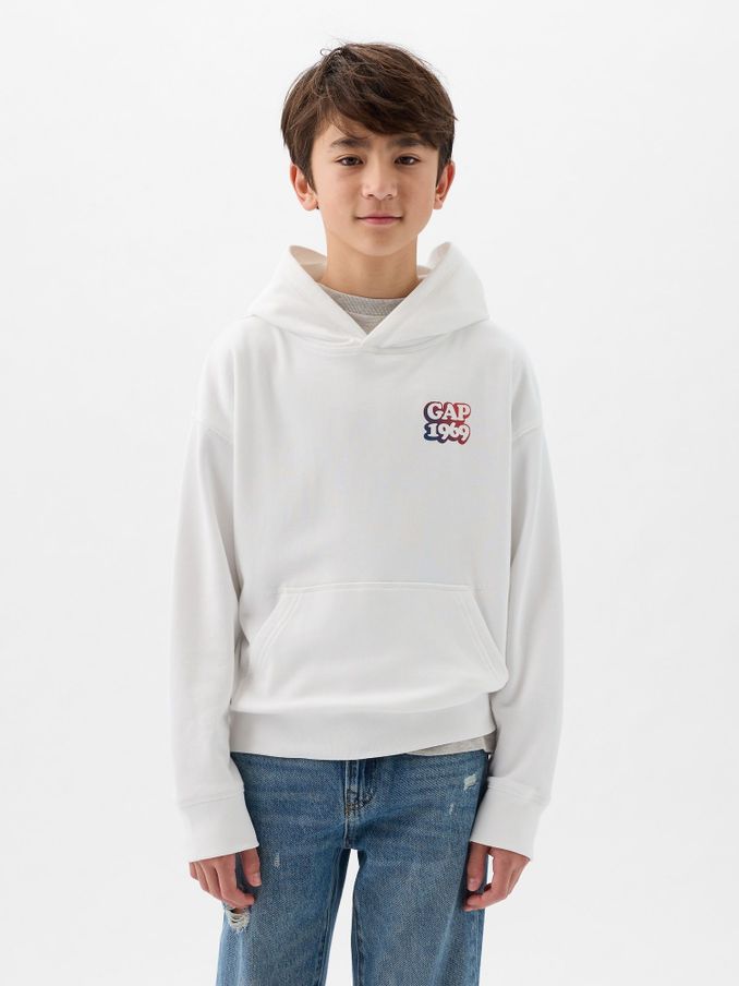 White 1969 Logo Hoodie (4-13yrs) (K73685) | £12