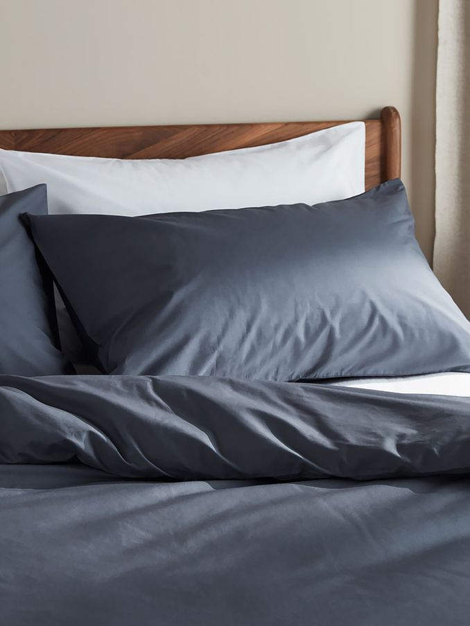 Bedfolk Set of 2 Blue Luxe 100% Cotton King Pillowcases (K73849) | £55