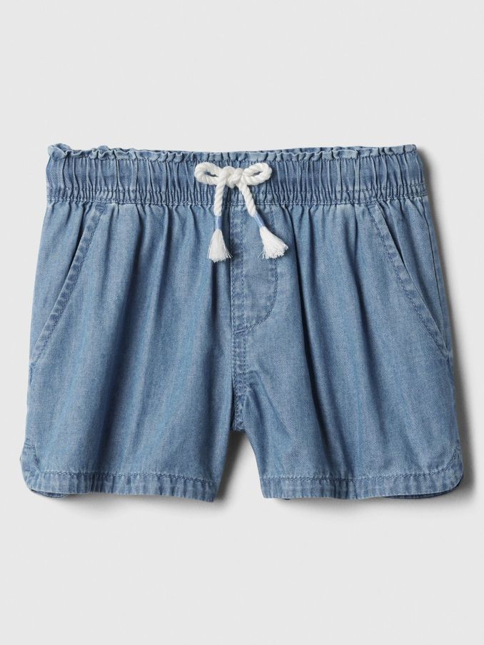 Blue Cotton Easy Pull On Shorts (4-13yrs) (K75491) | £12