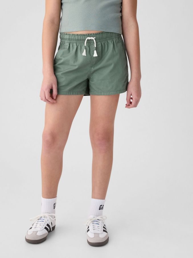 Green Cotton Easy Pull On Shorts (4-13yrs) (K75496) | £7