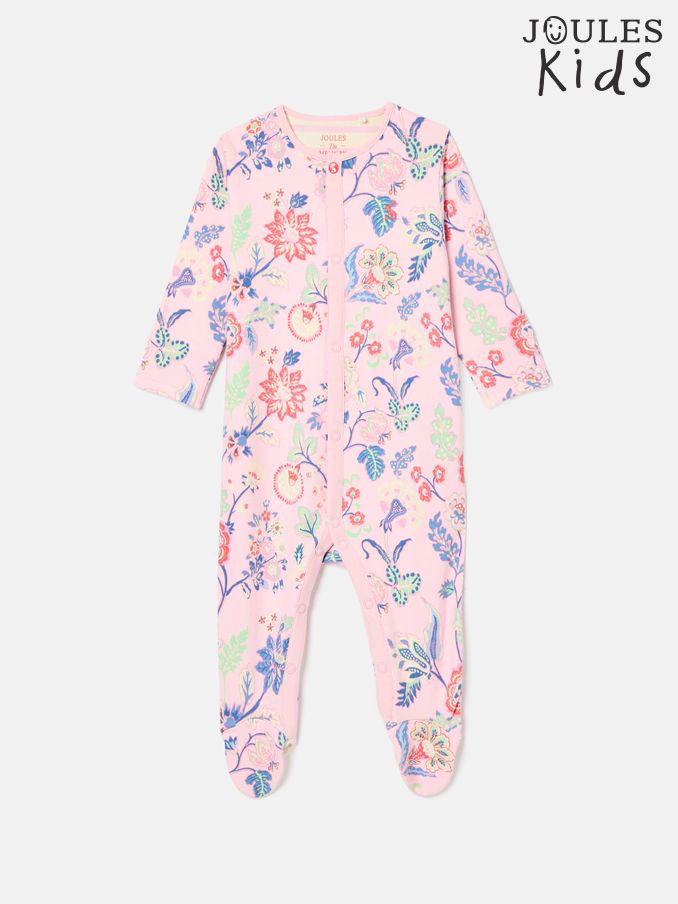 Razamataz Pink Floral Print Cotton Babygrow (K75644) | £16