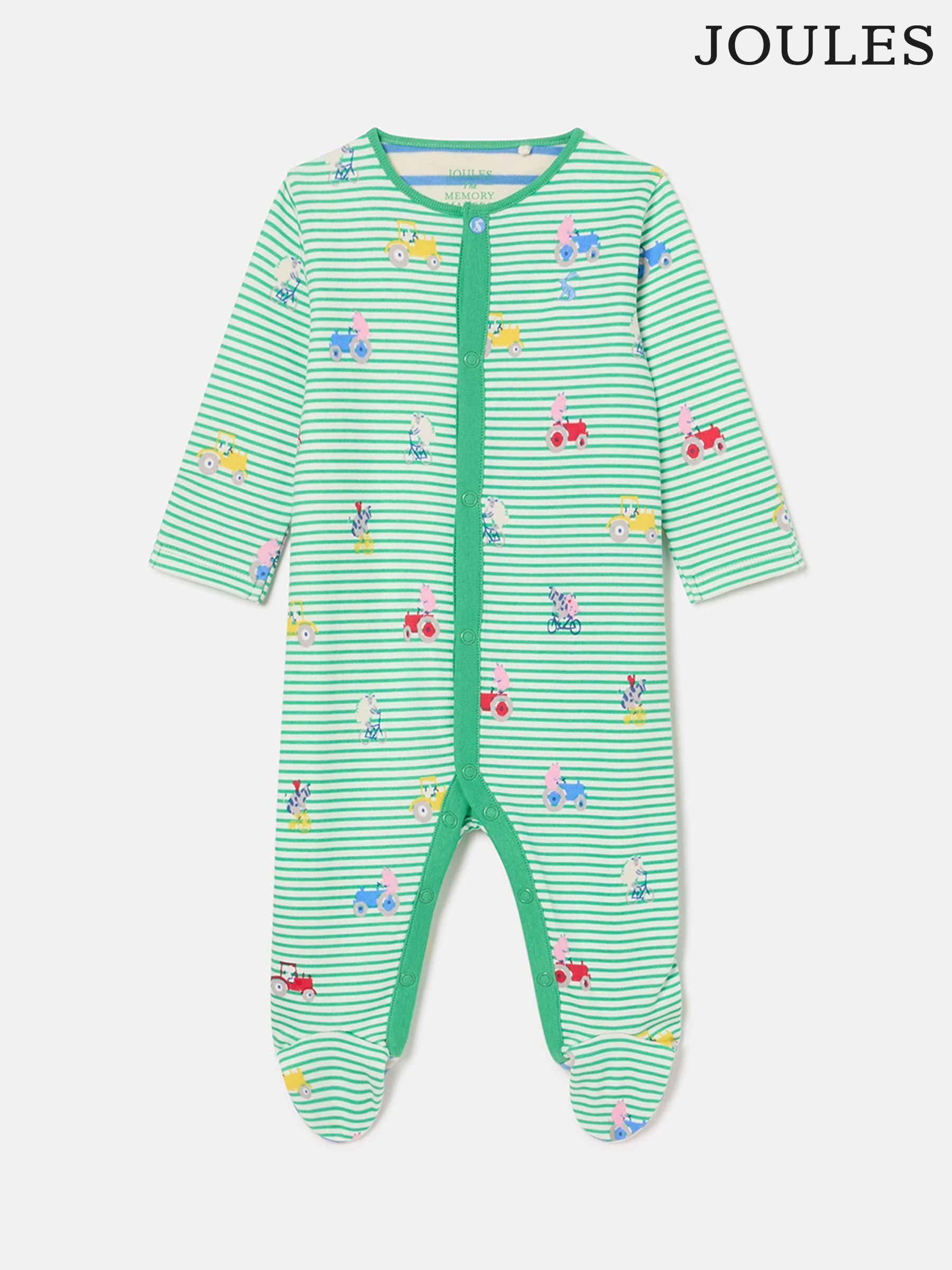 Razamataz Green Farm Print Cotton Babygrow (K75676) | £16