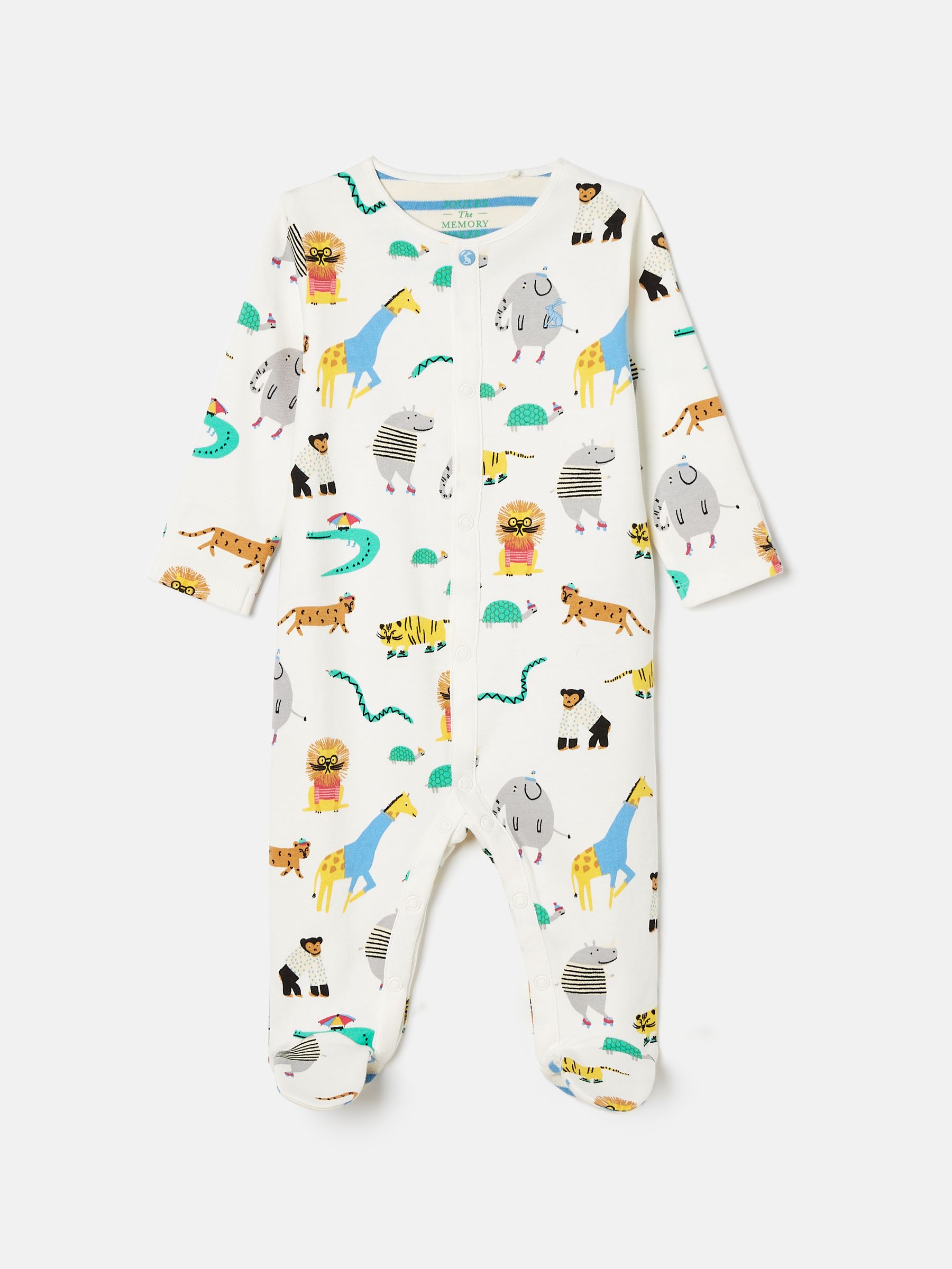Razamataz Cream Zoo Print Cotton Babygrow (K75677) | £16