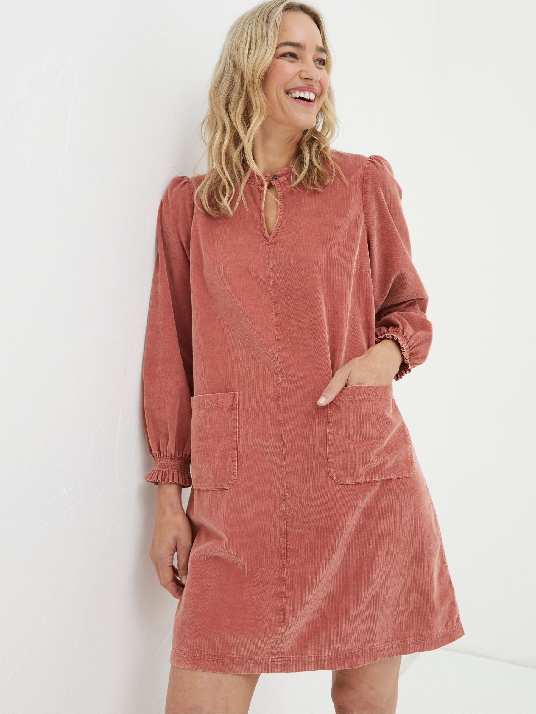 Orange Cord Tunic Dress (K76030) | £38