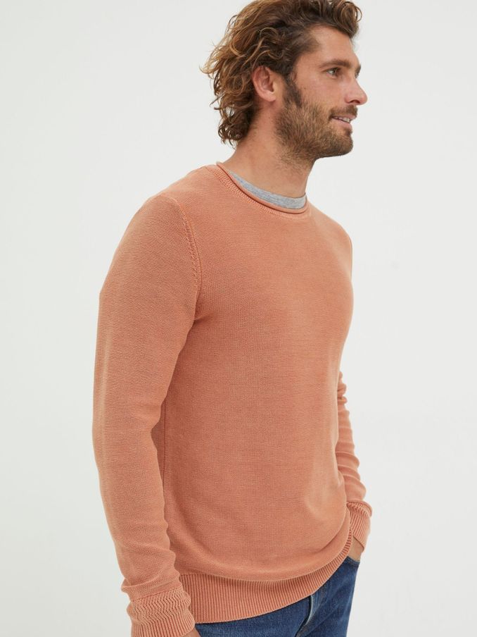 Orange Washed Crew Jumper (K76361) | £30