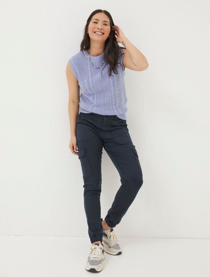 Navy Cargo Trousers (K76507) | £20