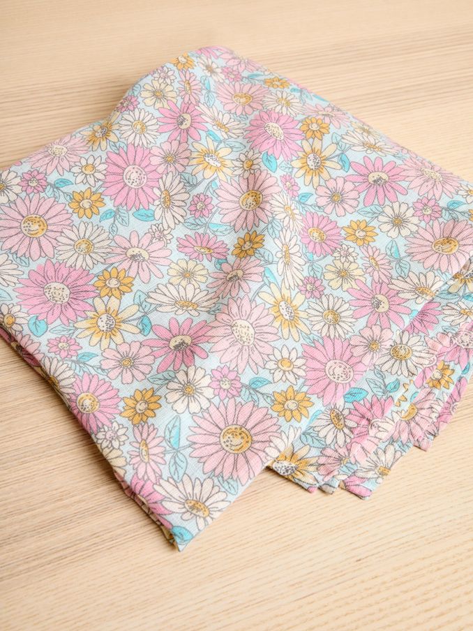 Blue Floral Extra Large Muslin (K76928) | £14