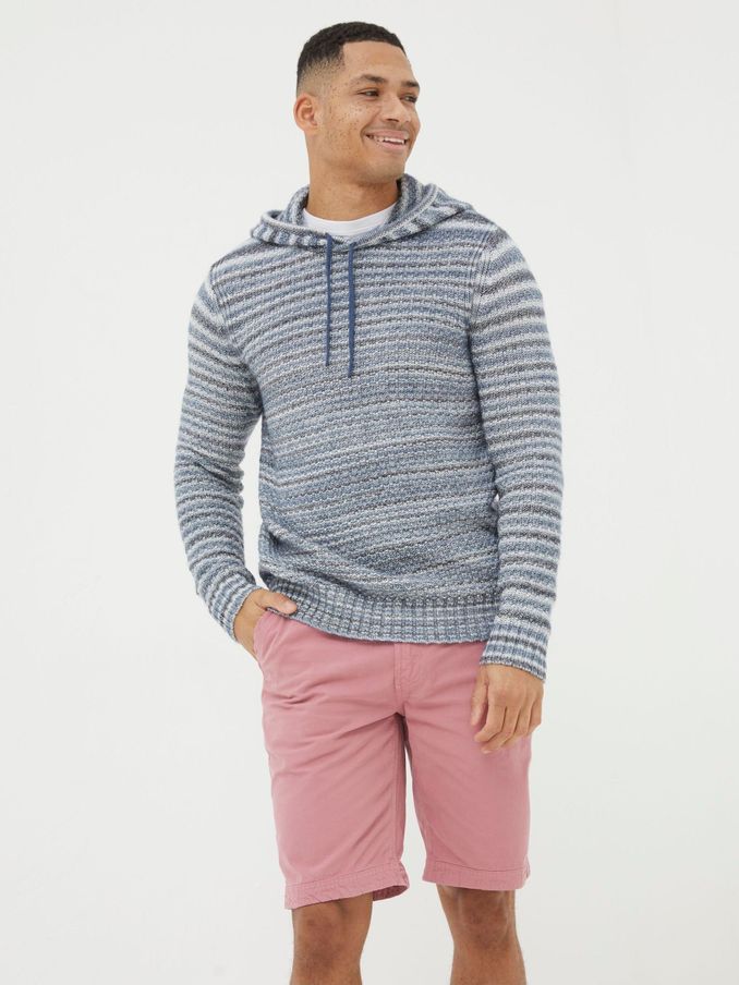 Blue Trescowe Knitted Hoodie (K77864) | £30